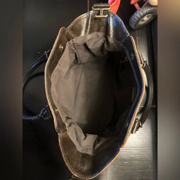 Fendi Etnico Two-Tone Leather Satchel - Picture 6 of 17